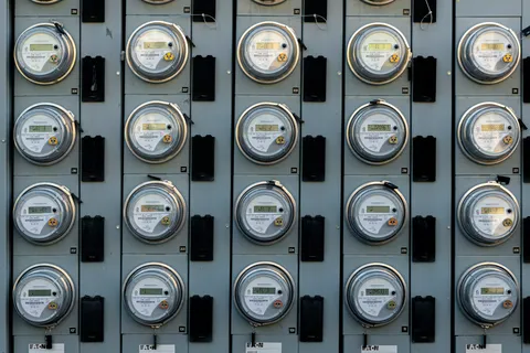 Elektriciteitsmeter in zwart-wit